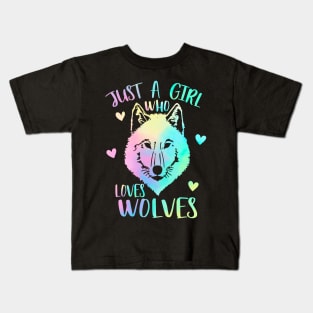 Just a girl who loves wolves Kids T-Shirt